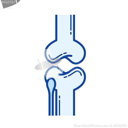 Image of Knee joint line icon.