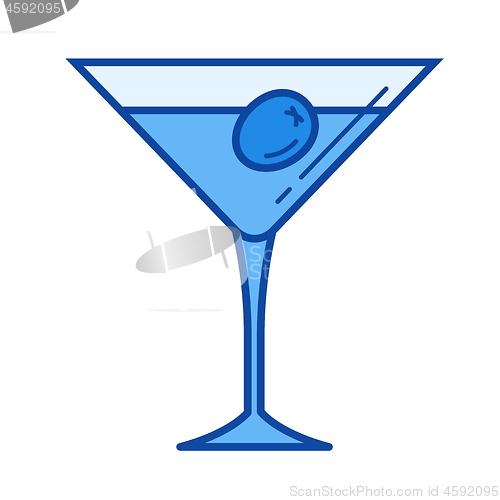 Image of Martini glass line icon.