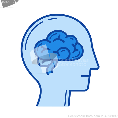 Image of Brain line icon.