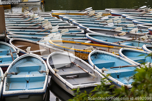 Image of Rentals Boats at boat station on the lake in japanese-style park