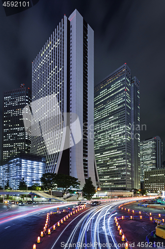 Image of Modern architecture. Modern steel and glass skyscrapers in Tokyo.