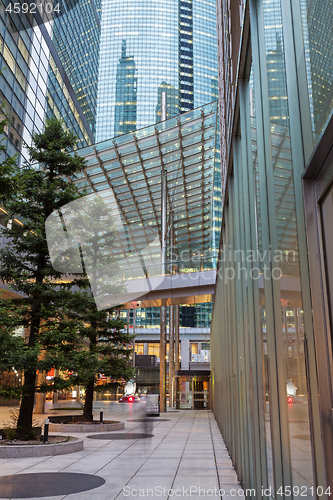 Image of Modern architecture. Skyscrapers made from steel and glass in Tokyo.