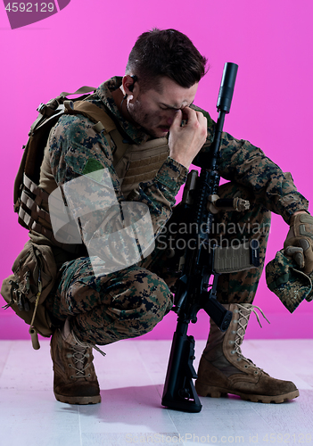 Image of soldier with problems