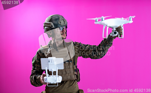 Image of soldier drone pilot technician