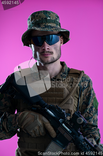 Image of modern warfare soldier pink backgorund