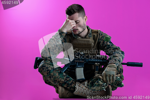 Image of soldier with problems