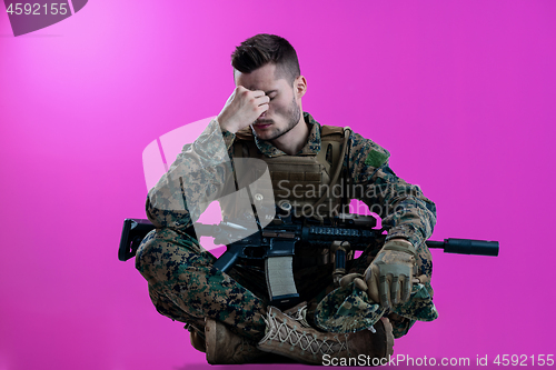 Image of soldier with problems