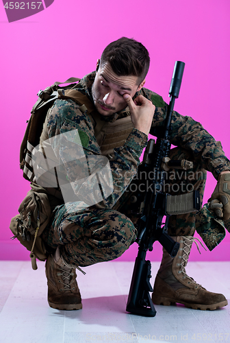 Image of soldier with problems