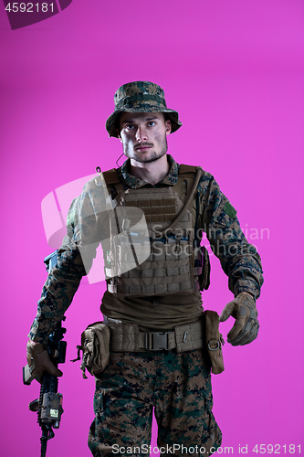 Image of modern warfare soldier pink backgorund