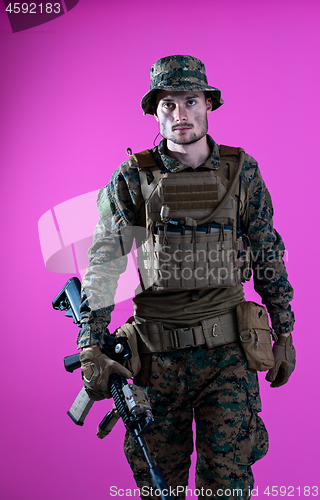 Image of modern warfare soldier pink backgorund