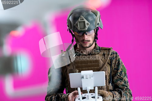 Image of soldier drone pilot technician