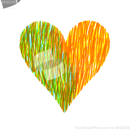 Image of Abstract bright colorful heart on white