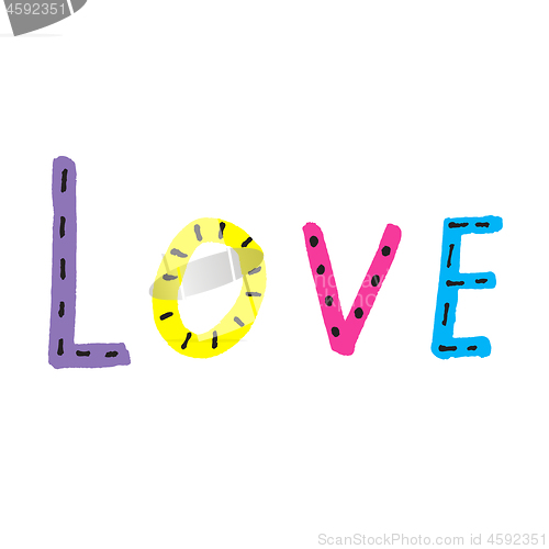 Image of Word LOVE from colorful letters 