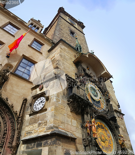 Image of Old Town Hall Tower with Astronomical Clock in Prague