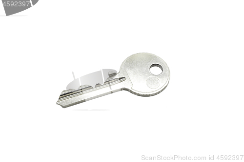 Image of Metal silver key isolated on white background