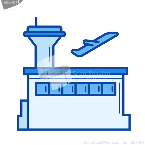 Image of Plane departure line icon.