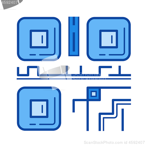 Image of QR code line icon.