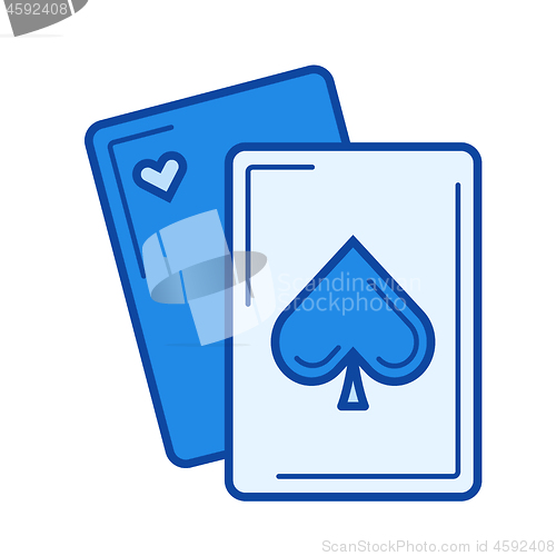 Image of Playing cards line icon.