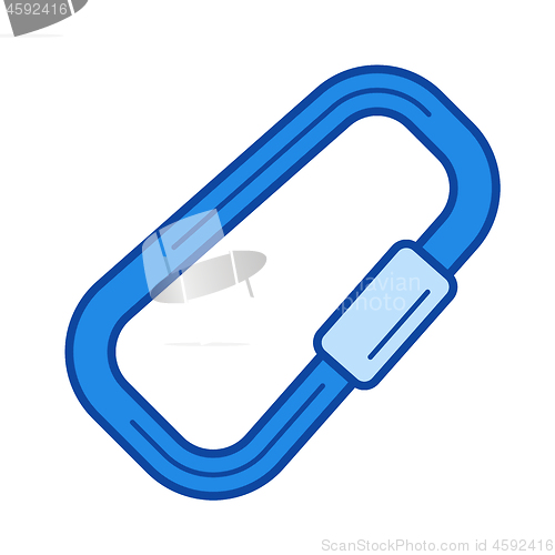 Image of Climbing carabiner line icon.