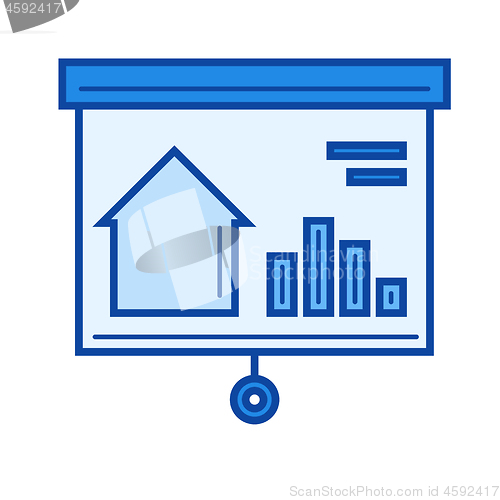 Image of Real estate market line icon.