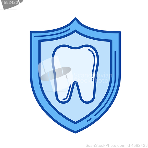 Image of Cavity protection line icon.