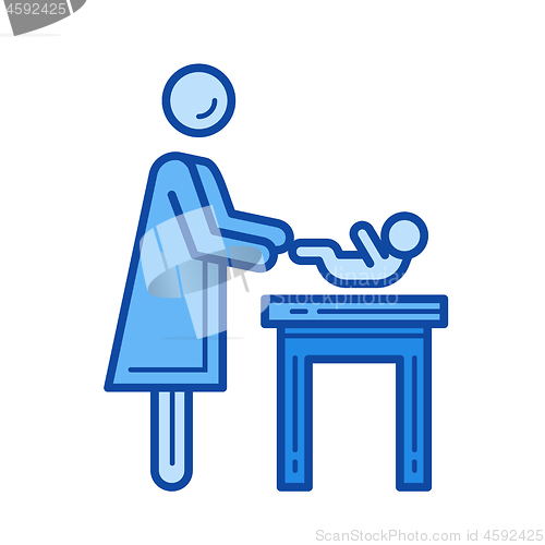 Image of Swaddling line icon.