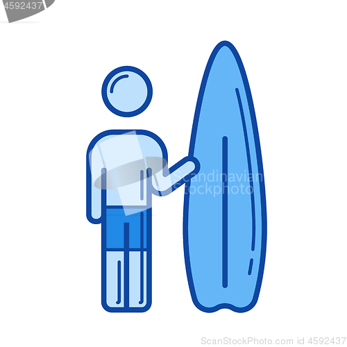 Image of Surfing line icon.