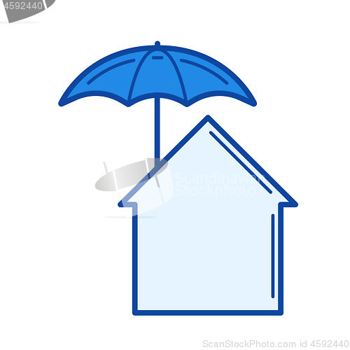 Image of Real estate insurance line icon.