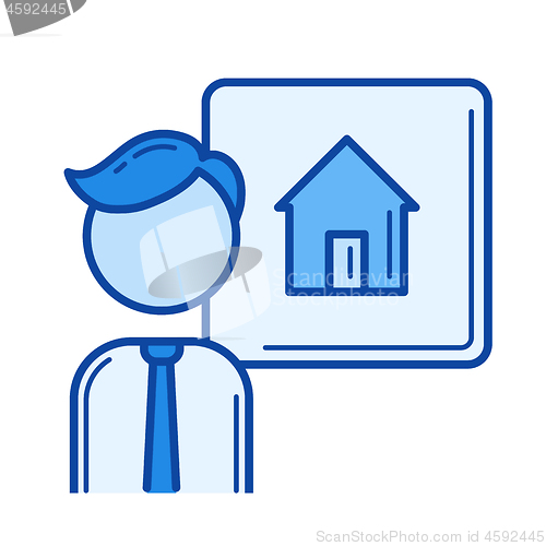 Image of House seller line icon.