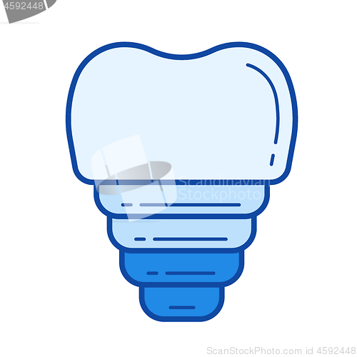 Image of Dental implant line icon.