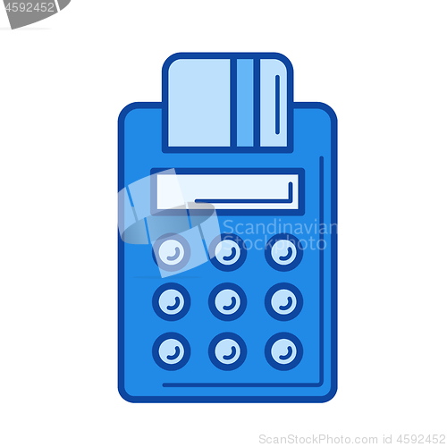 Image of POS terminal line icon.