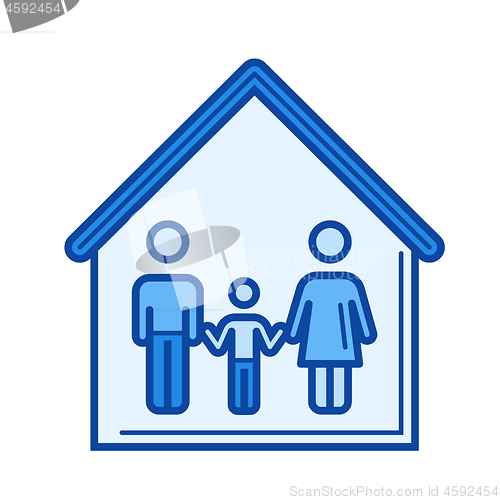 Image of Family house line icon.