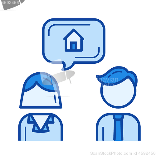 Image of Mortgage broker line icon.