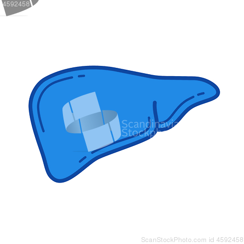 Image of Human liver line icon.