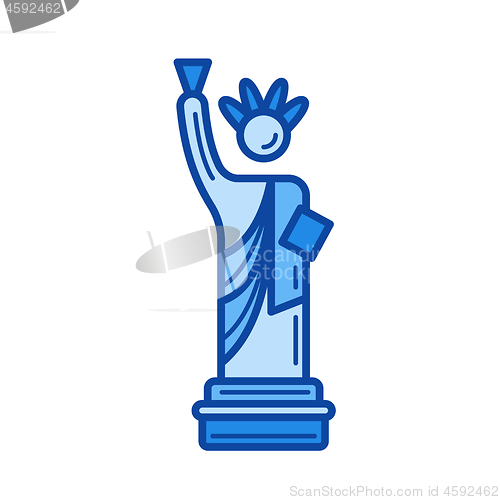 Image of Liberty statue line icon.