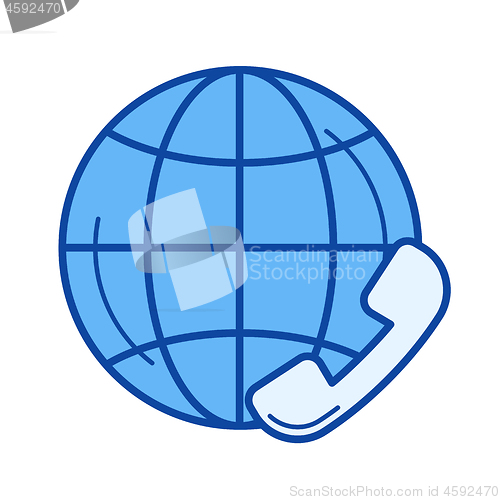 Image of Global customer service line icon.