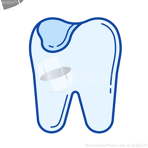 Image of Tooth caries line icon.