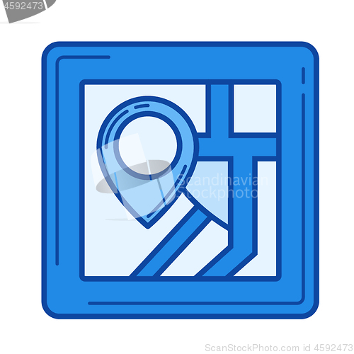 Image of City map line icon.