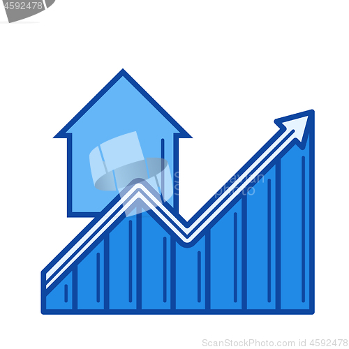 Image of Real estate market growth line icon.