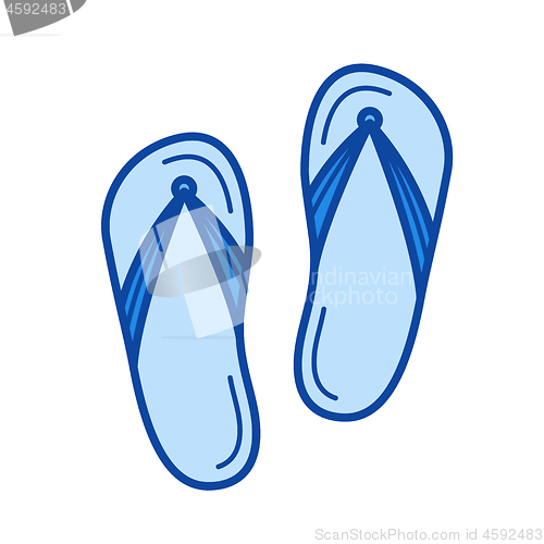 Image of Beach slippers line icon.