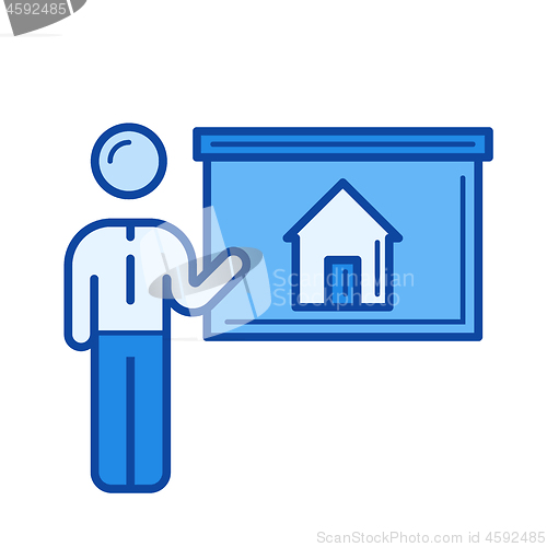 Image of House presentation line icon.