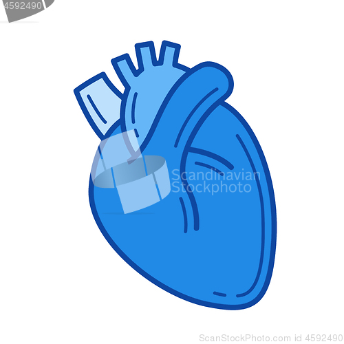 Image of Human heart line icon.