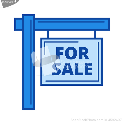 Image of For sale sign line icon.