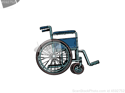 Image of empty wheelchair. human health, rehabilitation and inclusion