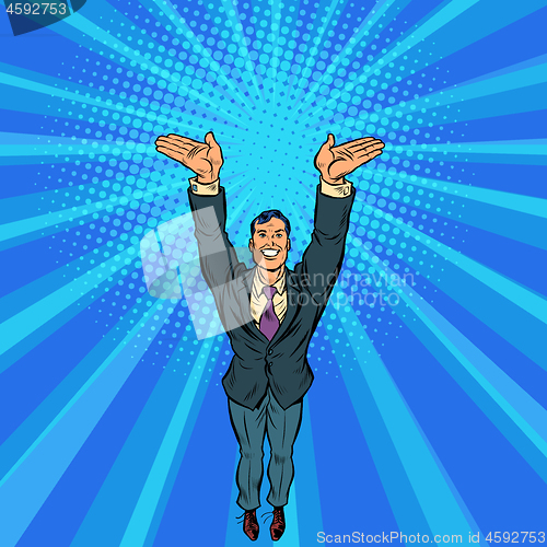 Image of Businessman hands up