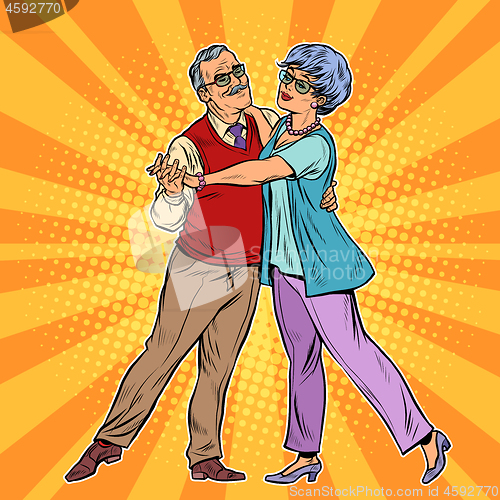 Image of Elderly couple dancing