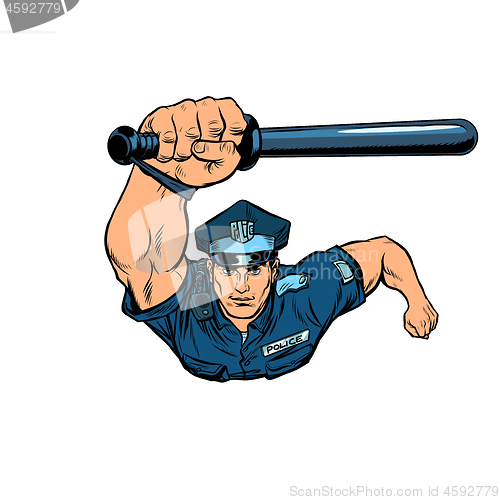 Image of Police officer with a baton