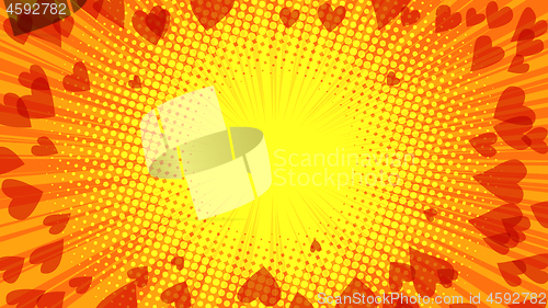 Image of Valentines Day Red Hearts Holiday Background