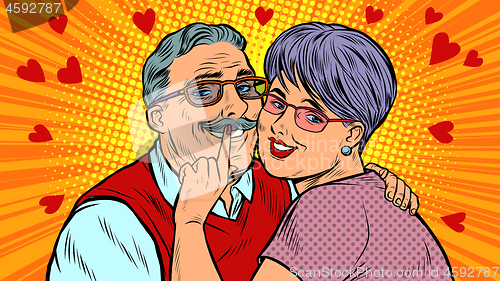 Image of Old couple in love, Valentines day