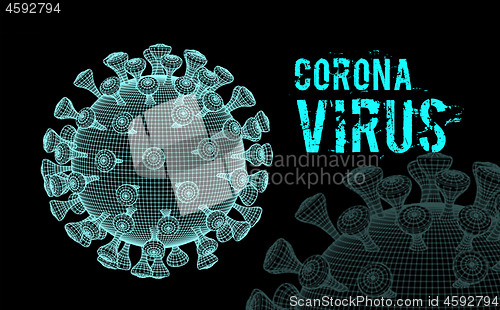 Image of Coronavirus 2019-nCoV virus. Vector 3d illustration on black
